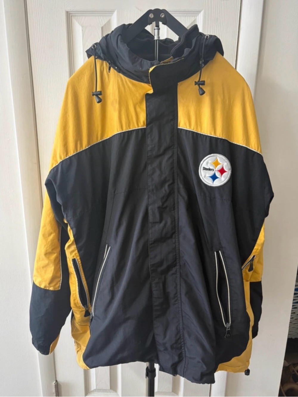 NFL Black and Yellow Pittsburgh Steelers Hooded Windbreaker Jacket